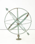 Celadon Painted English Mid-20th Century Iron Armillary