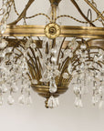 Eight Armed Crystal and Brass Chandelier, Early 20th C.