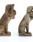 Matched Pair of Composite Stone Dogs with Fruit Baskets, England Mid 20th C.