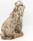 White Painted Reconstituted Stone Dog Poodle Garden Ornament, France 20th Century