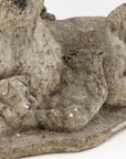 Vintage Reconstituted Stone Dog with Four Puppies, English Mid 20th C.