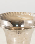 Silver Plate Footed Vase with Scalloped Lip, 2010s India