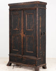 Black Swedish Cupboard or Kitchen Cabinet, Sweden Late 18th C.
