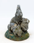 Reconstituted Stone Rabbit and Bunnies Family Garden Ornament, French 20th Century