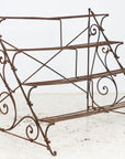 Scrollwork Four Tier Iron Plant Stand or Etagere, England Mid 20th Century
