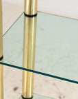 Polished Brass Etagere with Glass Shelves, USA 1970s