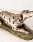 Vintage English Reconsitituted Stone Dalmatian Dog Garden Ornament, Mid 20th C.