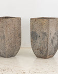 Brutalist Inspired Pair of Mixed Stone Planters, 20th Century