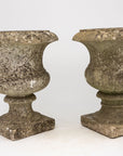 Pair French Stone Neoclassical Urns, 20th century