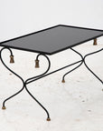 Iron and Black Glass Cocktail Table, 20th Century