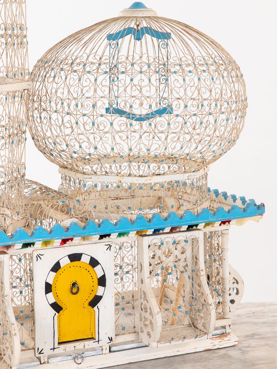 Polychrome Wire Birdcage, French 20th-Century