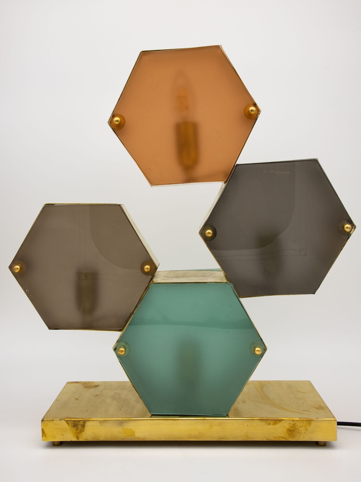 Pair Murano Geometric Multicolor Lamps