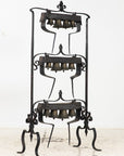 Wrought Iron Latten Bell Stand, Three Tier, English Late 19th C.