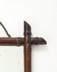 Small Faux Bamboo Carved Frame Mirror, England 1940s