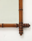 Small Faux Bamboo Carved Frame Mirror, England 1940s