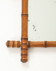 Small Faux Bamboo Carved Frame Mirror, England 1940s