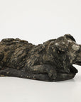 Reconstituted Black Stone Dog Garden Ornament, England 20th Century