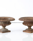 Pair Cast Iron Pie Crust Urns