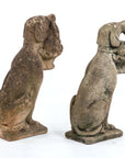 Matched Pair of Composite Stone Dogs with Fruit Baskets, England Mid 20th C.