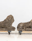 Circa 1920 English Pair of Large Recumbent Concrete Lions