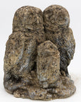 Concrete Owl Family Garden Ornament, French 20th Century