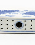 Chinoiserie Blue and White Flower Brick, England Early 20th C.