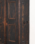Black Swedish Cupboard or Kitchen Cabinet, Sweden Late 18th C.