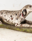 Vintage English Reconsitituted Stone Dalmatian Dog Garden Ornament, Mid 20th C.