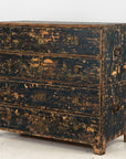 Gustavian Swedish Black Chest on Chest, early 19th Century