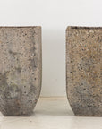 Brutalist Inspired Pair of Mixed Stone Planters, 20th Century