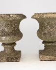 Pair French Stone Neoclassical Urns, 20th century