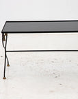 Iron and Black Glass Cocktail Table, 20th Century