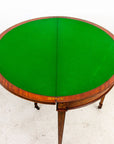Satinwood and Mahogany Demilune Card Table