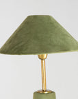 Pair of Moss Green Velvet Floor Lamps, French Late 20th C.