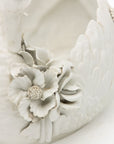 Italian Porcelain Swan Cachepot, Off White, Early 20th C.