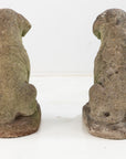 Pair of Composite Stone Boxer Dog Garden Statues, England 1960s