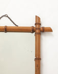 Small Faux Bamboo Carved Frame Mirror, England 1940s