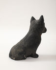 Black Scottie Dog Garden Ornament Reconstituted Stone, English Mid 20th C.