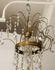 Eight Armed Crystal and Brass Chandelier, Early 20th C.