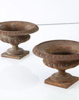 Pair Cast Iron Pie Crust Urns