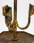 Spanish Gilt Iron Triple Candlestick or Stand, 1950s