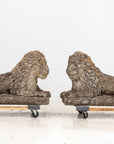 Circa 1920 English Pair of Large Recumbent Concrete Lions