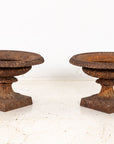 Pair of Neoclassical Cast Iron Urns, French early 20th C.