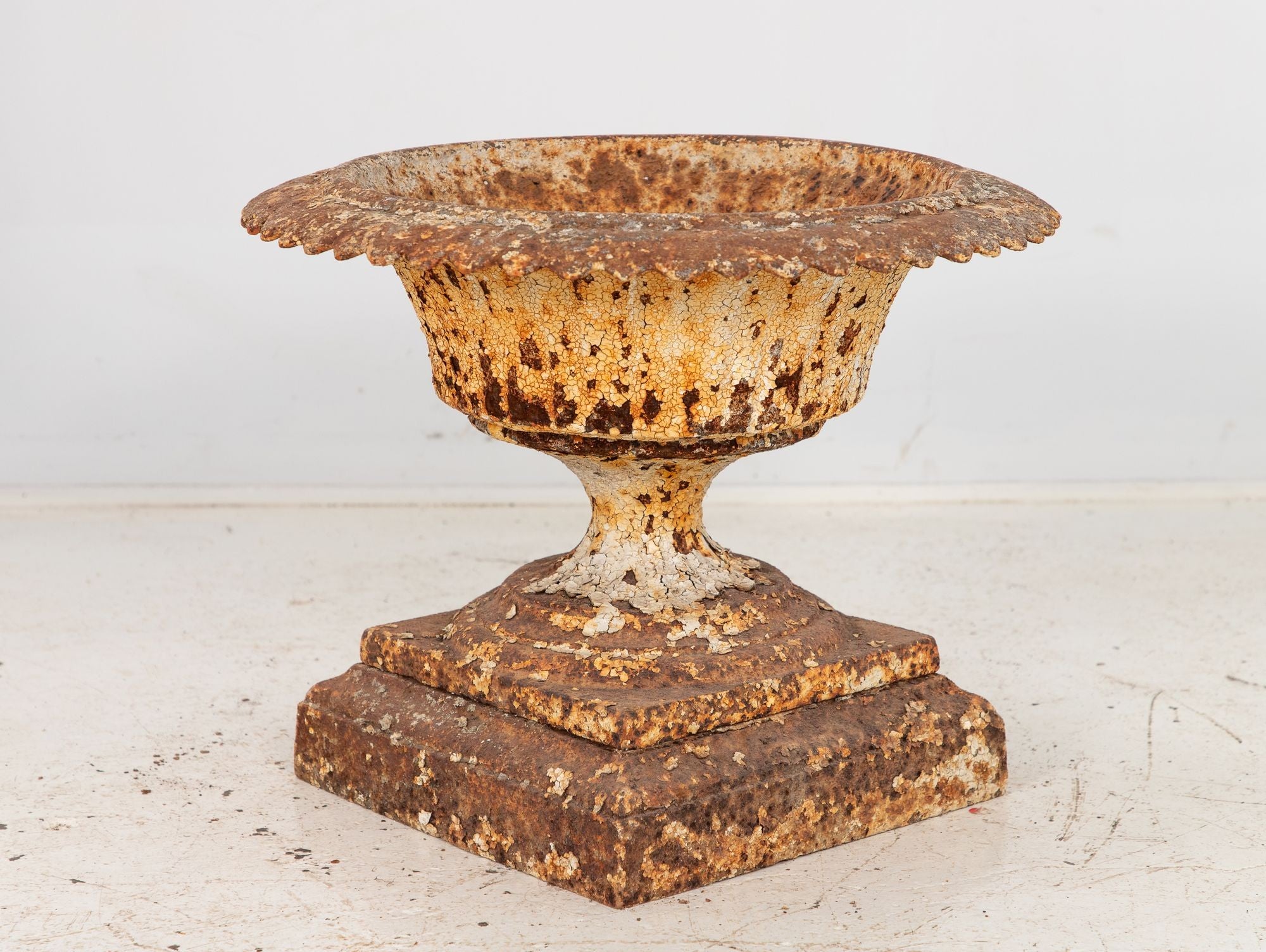 Antique Cast Iron Urn English Classically Styled Planter, Victorian 19th Century