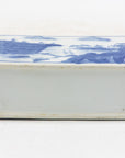 Chinoiserie Blue and White Flower Brick, England Early 20th C.