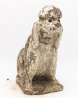 White Painted Reconstituted Stone Dog Poodle Garden Ornament, France 20th Century