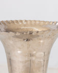 Silver Plate Footed Vase with Scalloped Lip, 2010s India