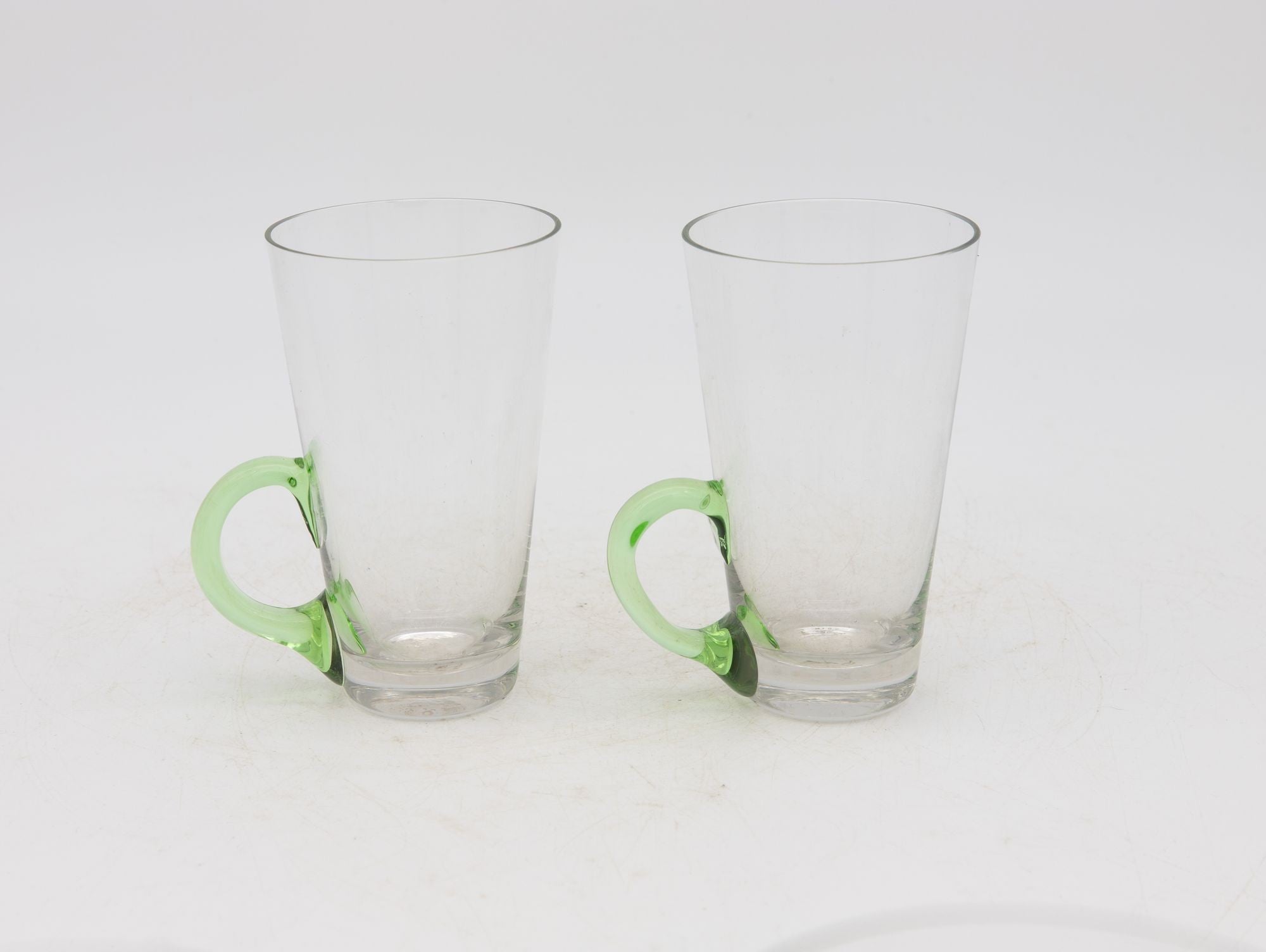 Set of Eight Vintage Hot Toddy Glasses with Colorful Handles