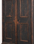 Black Swedish Cupboard or Kitchen Cabinet, Sweden Late 18th C.
