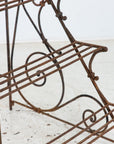 Scrollwork Four Tier Iron Plant Stand or Etagere, England Mid 20th Century